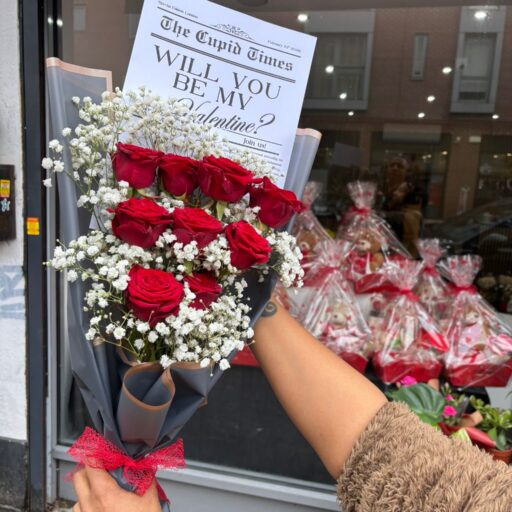 “Cupid Times” Rose Bouquet — Proposal Edition